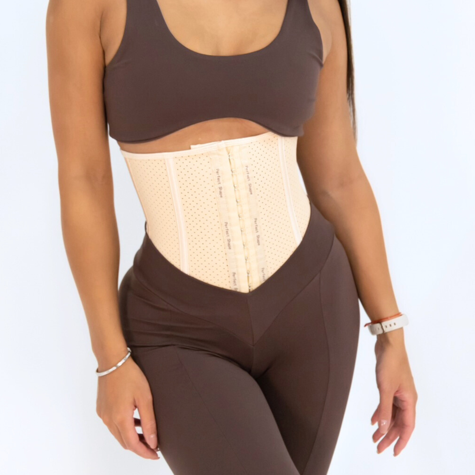 PerfectShape Short Torso Waist Trainer 3 Hook Nude